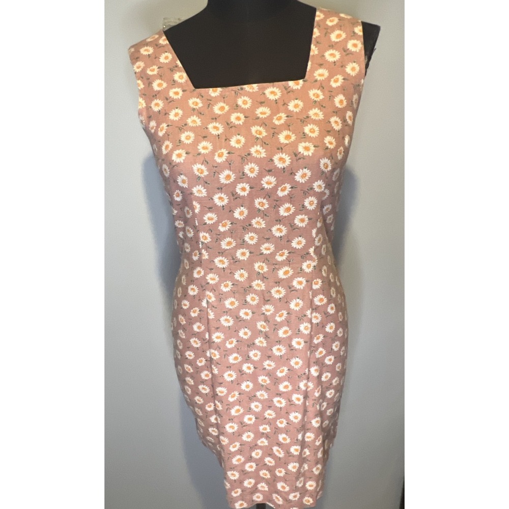 Boutique Europa Cotton/linen‎ Sunflower Beige Sundress Size 8 Summer